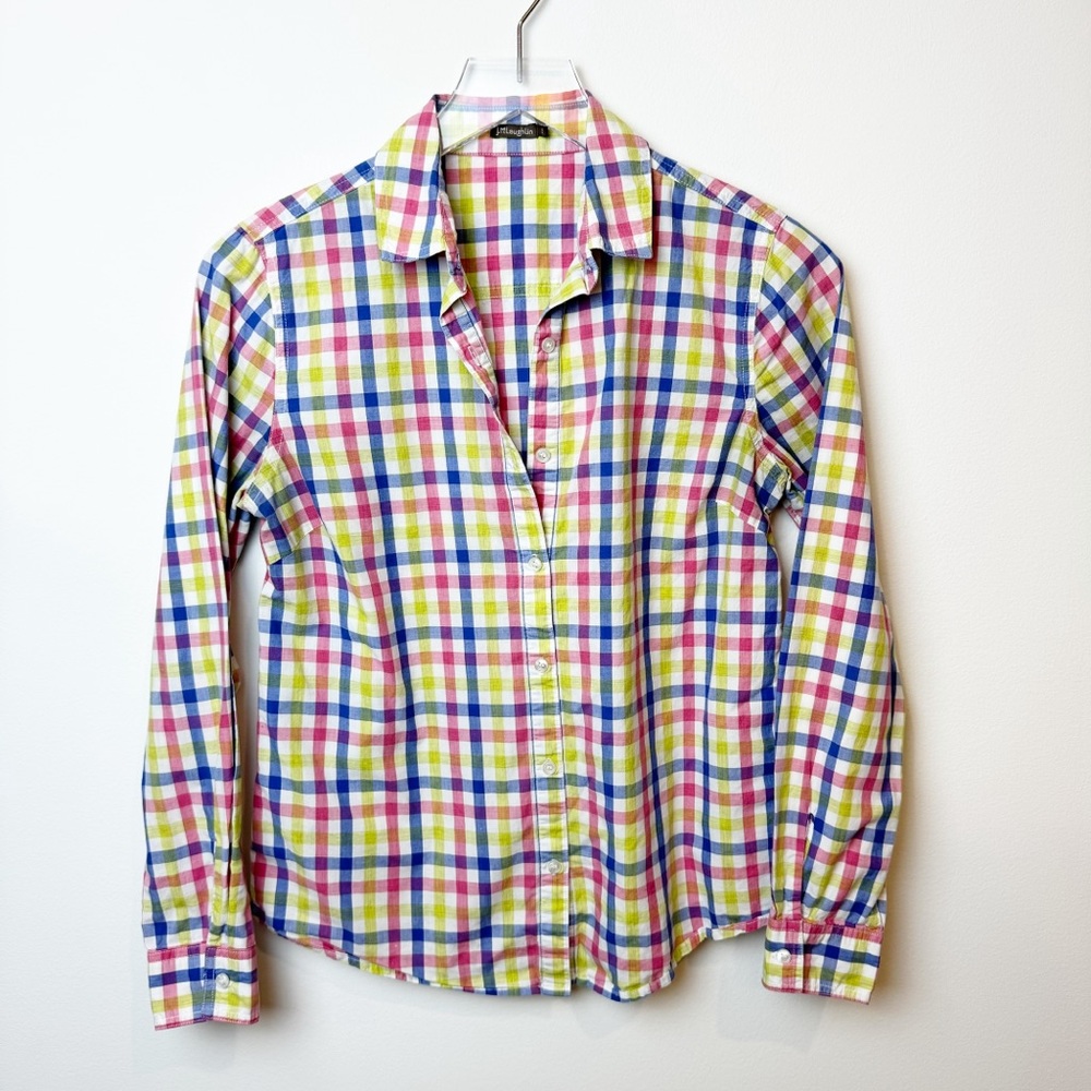 J. McLaughlin | Preppy Plaid Cotton Button Down Shirt